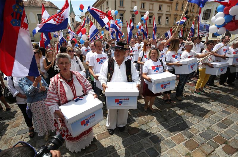 Inicijativa Narod odlučuje predaje Hrvatskome saboru Zahtjev za raspisivanje referenduma za pravedniji izborni sustav