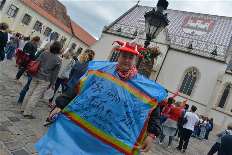 Prosvjed "Za dostojanstveni rad i starost - Ne radu do 67"