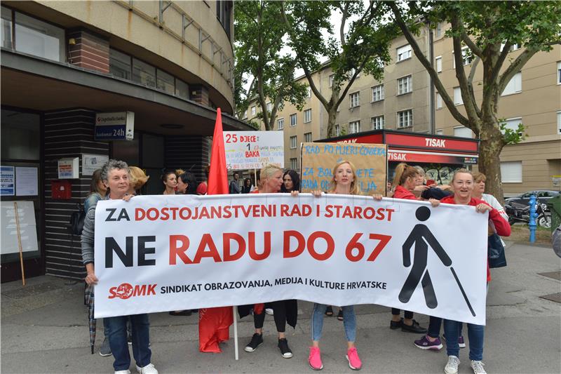 Prosvjed "Za dostojanstveni rad i starost - Ne radu do 67"