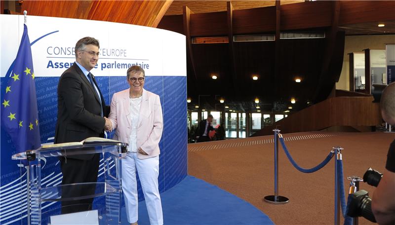 PM Plenkovic visiting Council of Europe