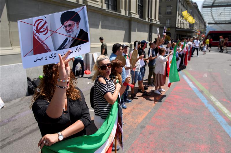 SWITZERLAND PROTEST AGAINST HASSAN ROUHANI VISIT