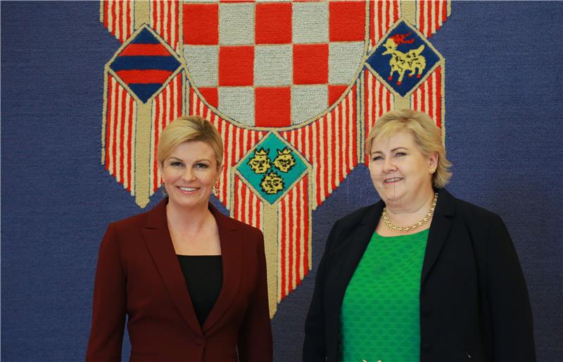 Grabar-Kitarovic, Solberg say Croatia, Norway are important partners