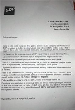 Pismo članova SDP-a Davoru Bernardiću