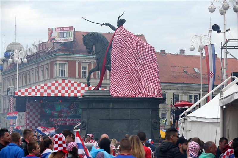 Navijači na glavnom zagrebačkom trgu