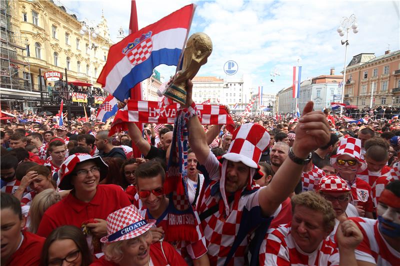 Croatian soccer fans in Zagreb