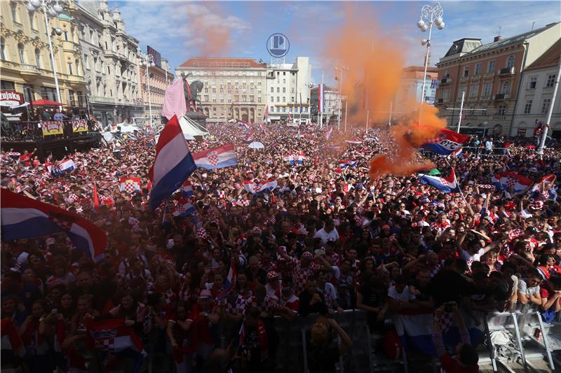 Croatian soccer fans in Zagreb