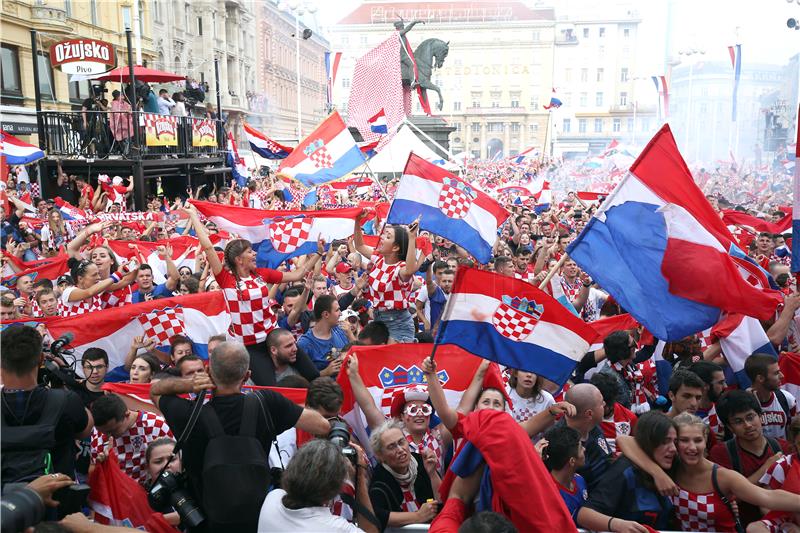 Navijači na glavnom zagrebačkom trgu