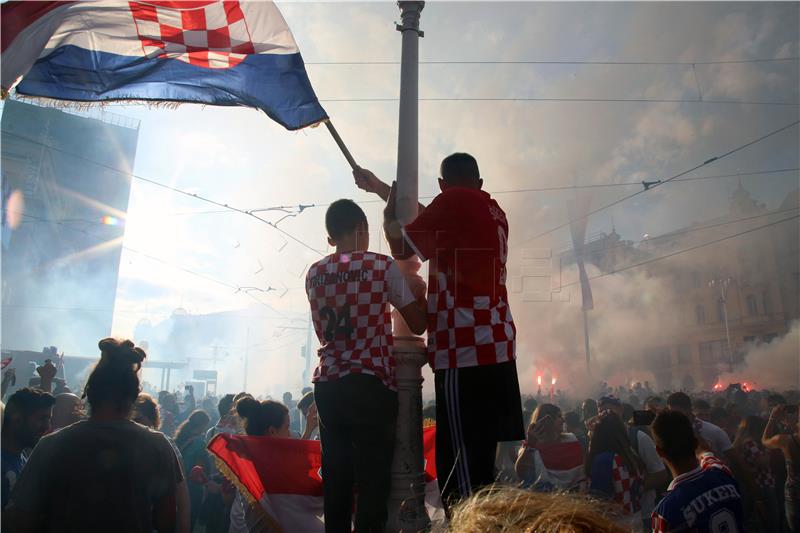 Navijači na glavnom zagrebačkom trgu