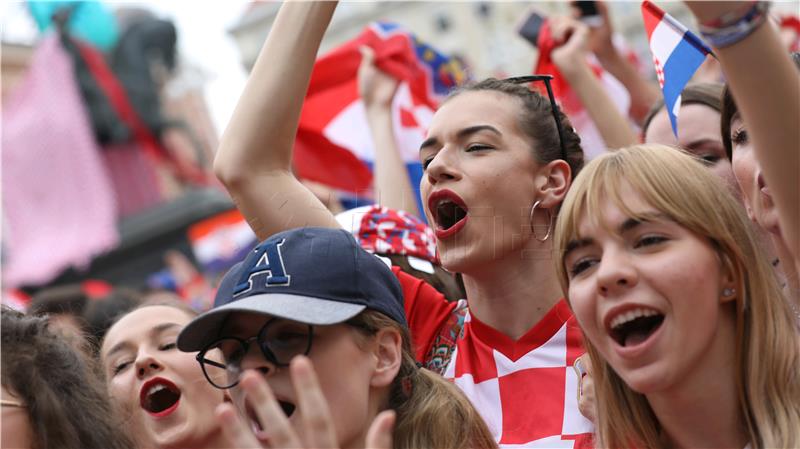 Doček "Vatrenih" na Trgu bana Jelačića