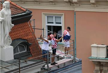 Doček "Vatrenih" na Trgu bana Jelačića