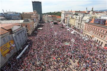 Doček "Vatrenih" na Trgu bana Jelačića