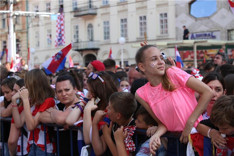 Doček "Vatrenih" na Trgu bana Jelačića