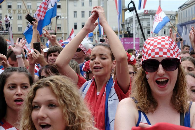 Doček "Vatrenih" na Trgu bana Jelačića