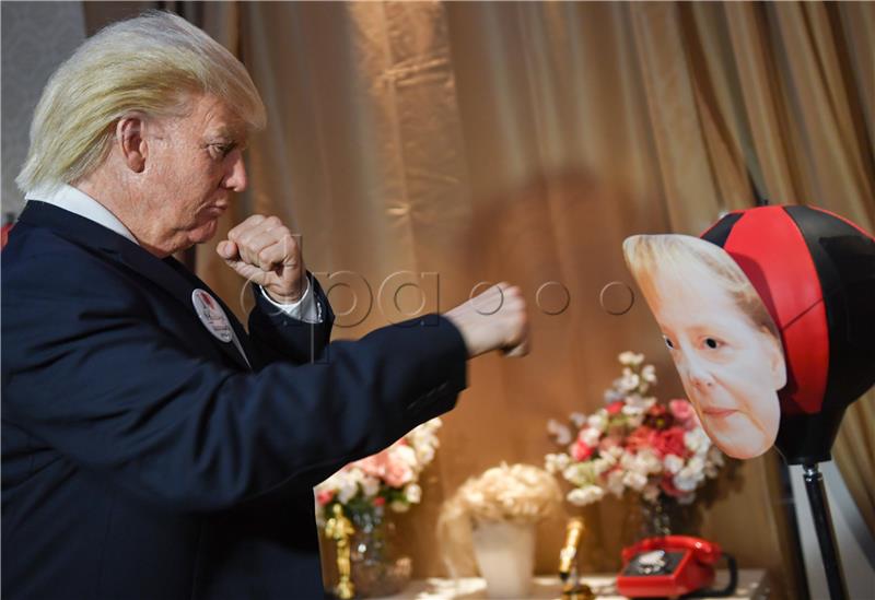 Live figure by Donald Trump at Madame Tussauds in Berlin