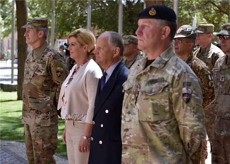 President tells Croatian troops by serving in Afghanistan mission, they also protect Croatia