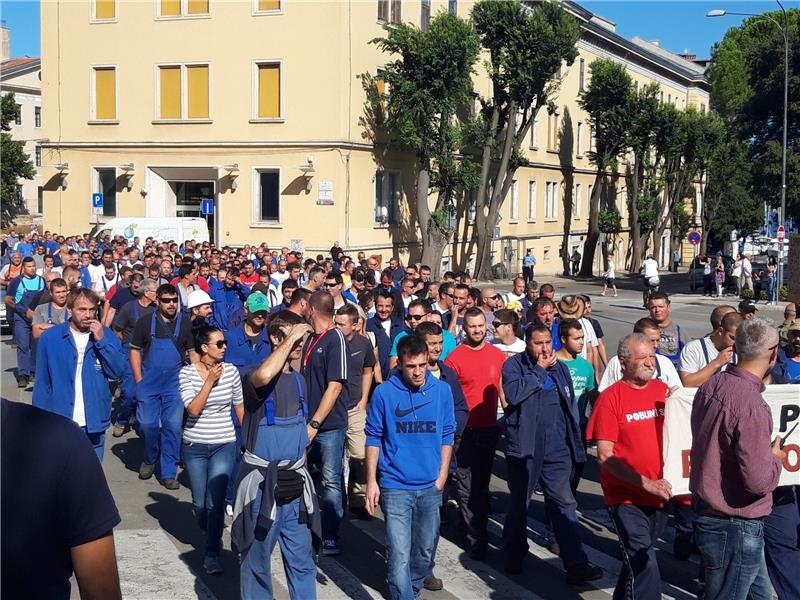 Radnici Uljanika na ulicama Pule