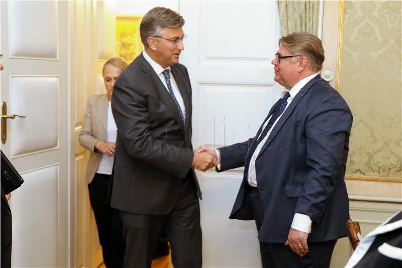 Plenkovic meets with visiting Finnish FM