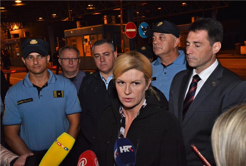 Grabar Kitarović posjetila Postaju granične policije Cetingrad i Granični prijelaz Maljevac