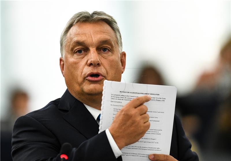 (FILE) FRANCE EU PARLIAMENT HUNGARY ARTICLE 7