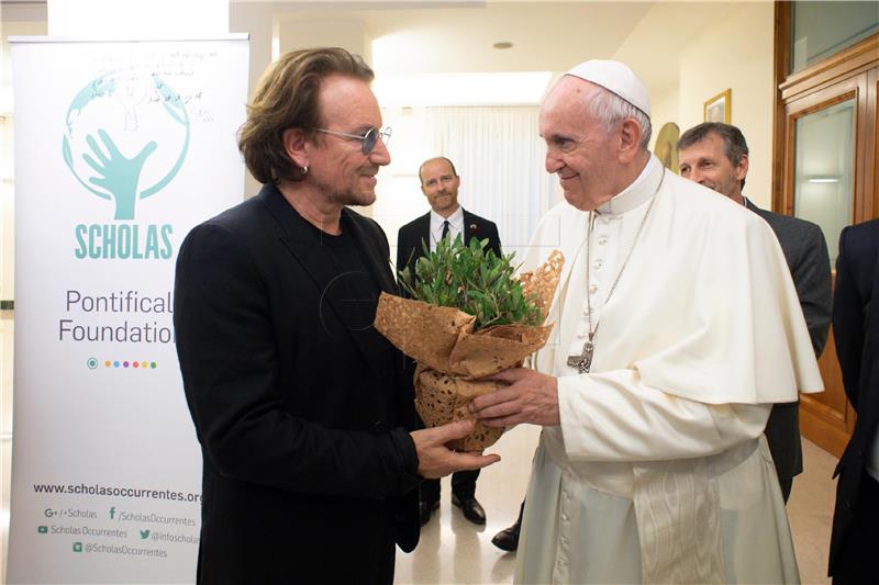 VATICAN POPE U2 BONO