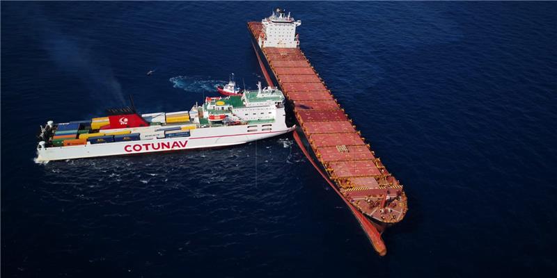 FRANCE TRANSPORT SHIPS COLLISION ACCIDENT