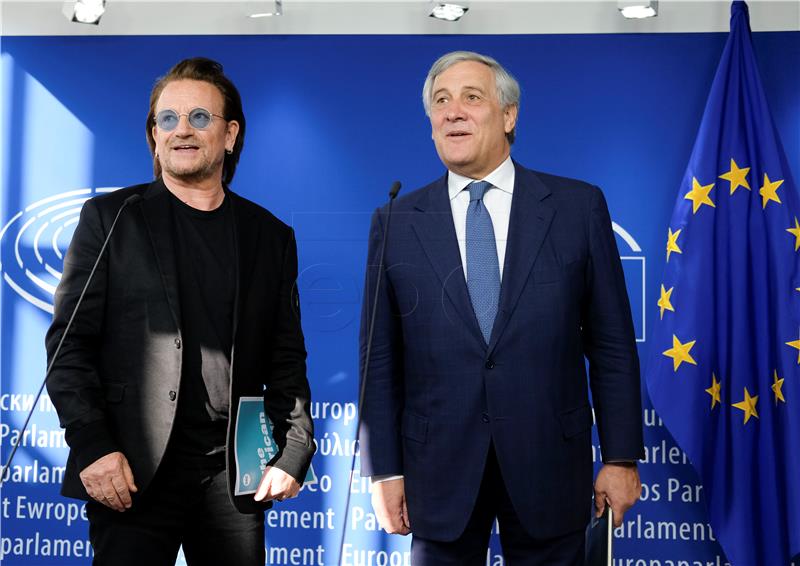 BELGIUM EU PARLIAMENT BONO VISIT