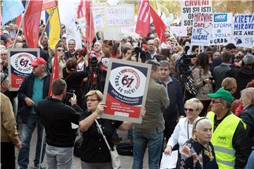 Union protest against government's pension reform proposal starts in Zagreb