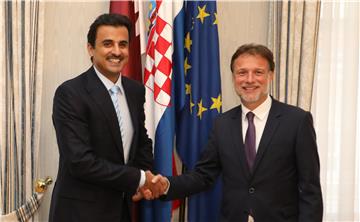 Croatian parliament speaker receives Qatari emir Sheikh Al Thani