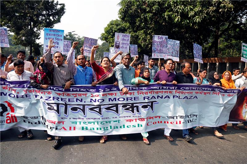 BANGLADESH GARMENTS FIRE ANNIVERSARY PROTEST