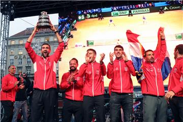 Croatia's Davis Cup winners welcomed in Zagreb's main square