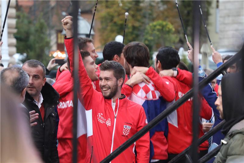 Doček hrvatske Davis cup reprezentacije na Trgu bana Jelačića
