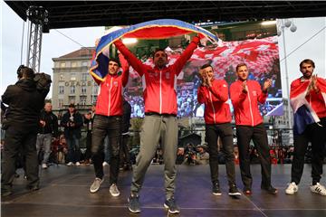 Doček hrvatske Davis cup reprezentacije na Trgu bana Jelačića