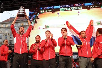 Doček hrvatske Davis cup reprezentacije na Trgu bana Jelačića