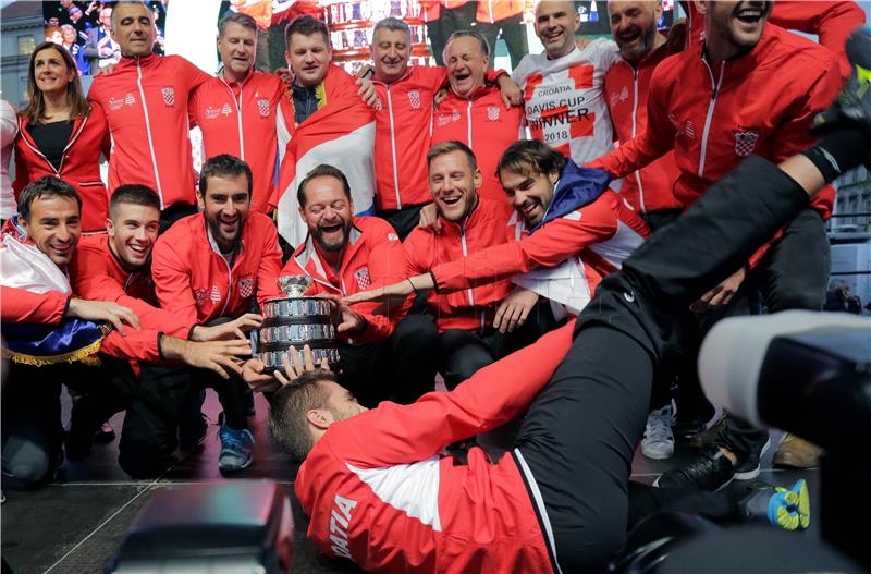 Doček hrvatske Davis cup reprezentacije na Trgu bana Jelačića