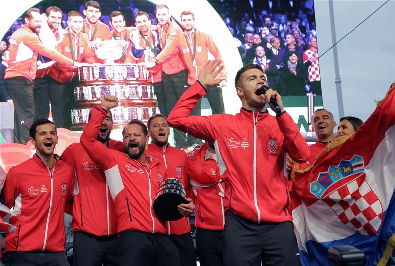 Doček hrvatske Davis cup reprezentacije na Trgu bana Jelačića