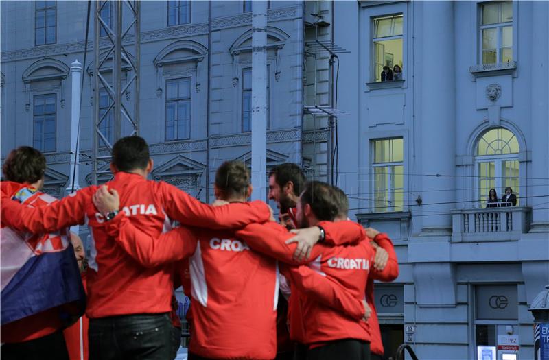 Doček hrvatske Davis cup reprezentacije na Trgu bana Jelačića