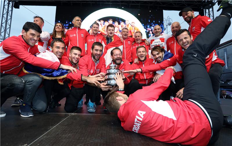 Doček hrvatske Davis cup reprezentacije na Trgu bana Jelačića