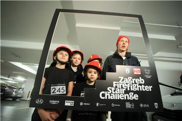 Firefighters from 4 countries hold stair race in Zagreb for sick children