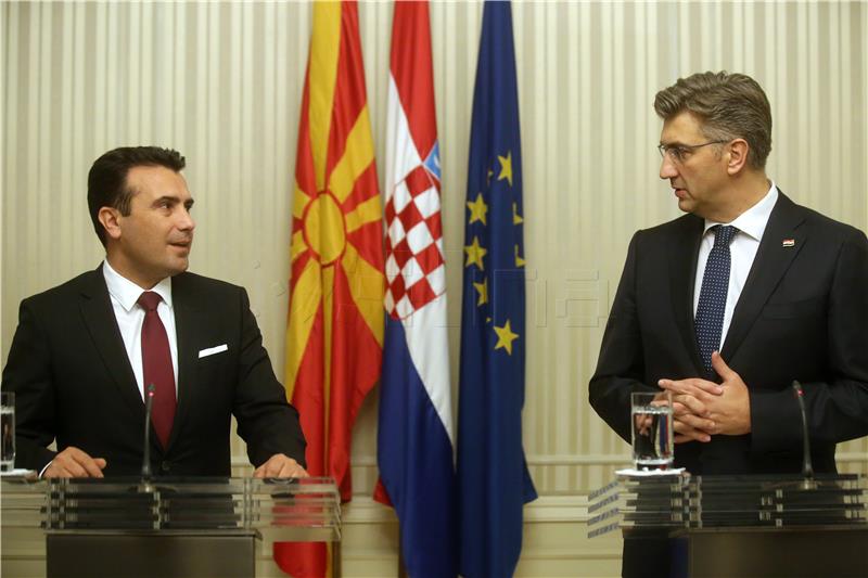 Plenkovic says Croatia will be among first to ratify Macedonia's NATO entry