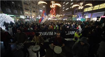 Several thousand rally in Belgrade against President Vucic and SNS party