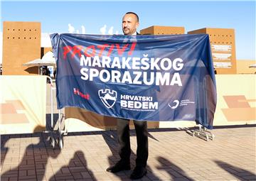 Croatian MP only protester in Marrakesh against Global Compact