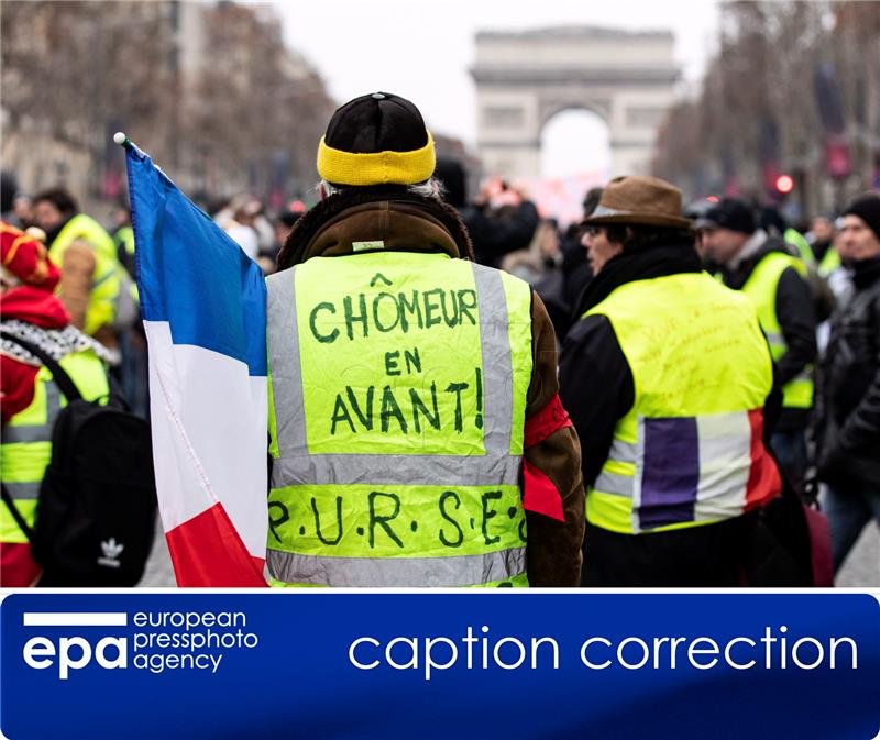 (CORRECTION) FRANCE POLITICS YELLOW VESTS PROTEST