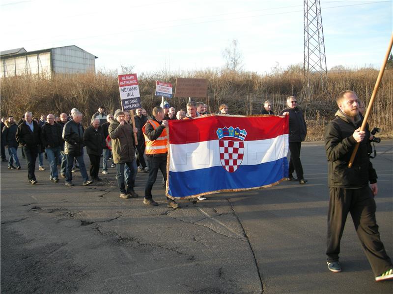 Prosvjed Stožera za obranu Rafinerije nafte Sisak