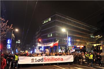 Prosvjed "1 od 5 milijuna" u Beogradu