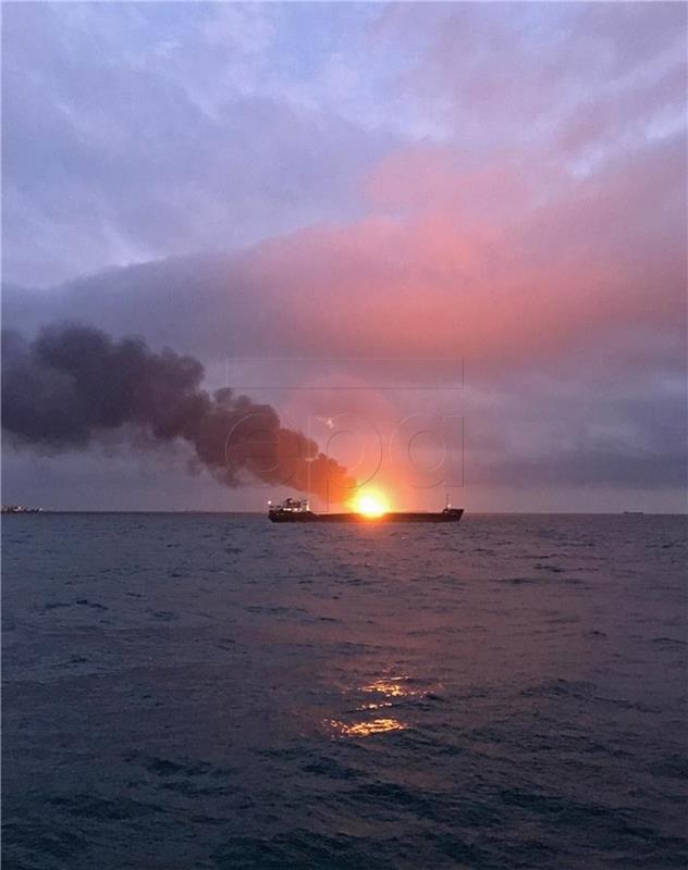 AT SEA RUSSIA CRIMEA FIRE VESSELS