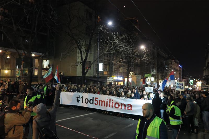 9. prosvjedni mimohod "1 od 5 milijuna" u beogradu